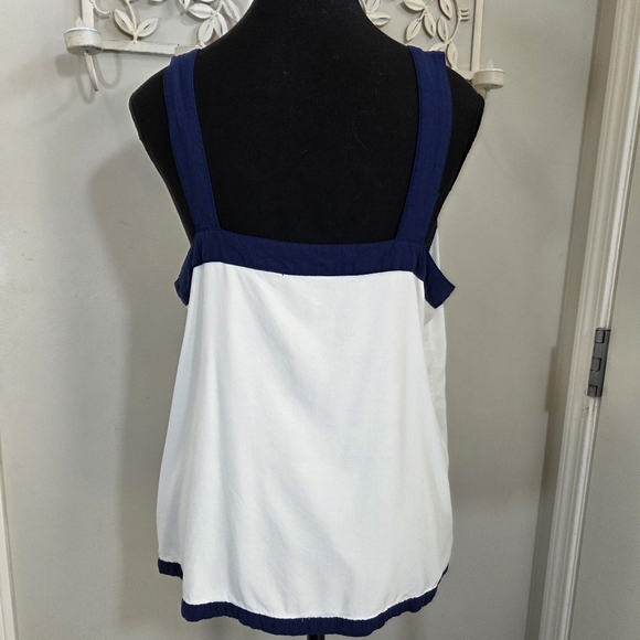 ⭐️Retimans White With Navy Womans Tank Top 16P - Picture 2 of 4